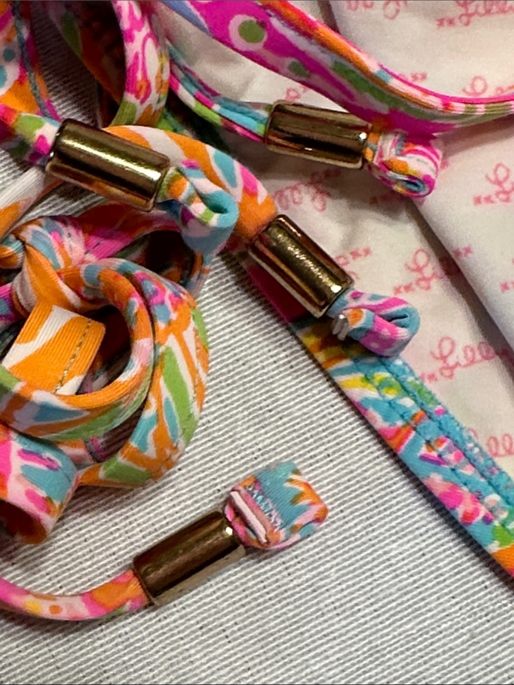 Lilly Pulitzer Splash Dance Multicolor Tropical Print String Bikini - Picture 10 of 11